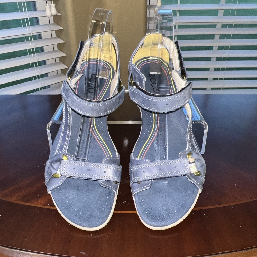 ECCO Hill Move Blue Sandals Women Sz 40 (US 9 to 9.5) Comfort Athleisure Cruise - Picture 15 of 15
